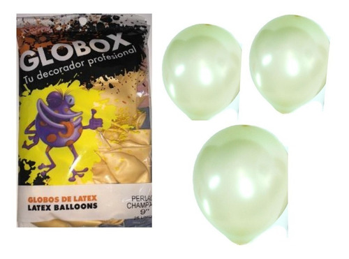 Globos perlados color Champagne 9" x 25 u