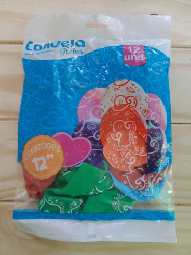 Globos Corazones Impresos 12" x 12 u