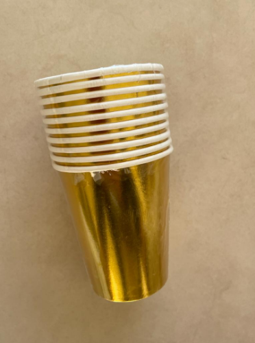 Vasos Metalizados Dorados x 10 u