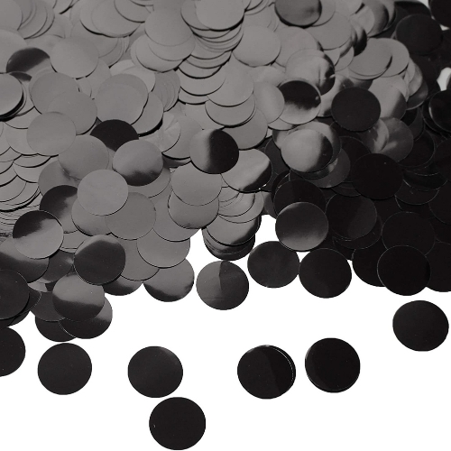 Confetti Metalizado Redondo Negro