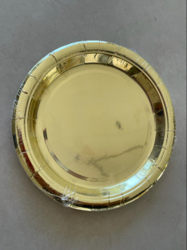 Plato Metalizado Oro 18 cm x 6 u