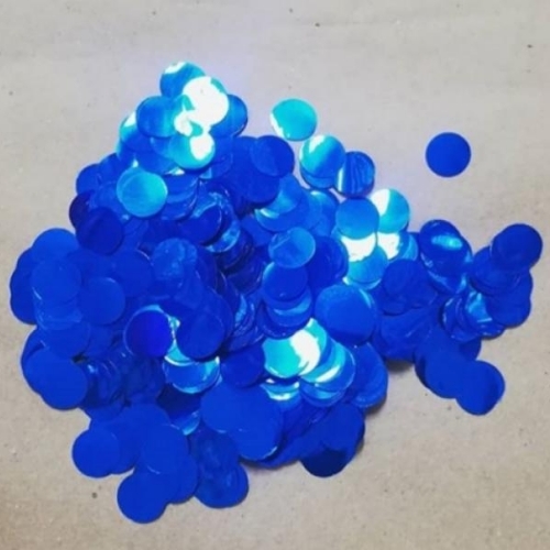 Confetti Metalizado Redondo Azul