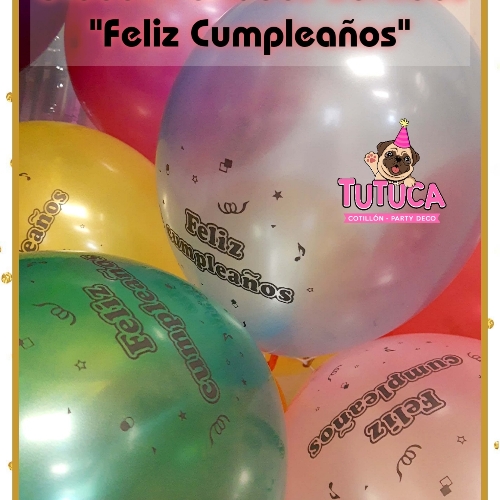 Globos Perlados Feliz Cumpleaños 12" x 25 u.
