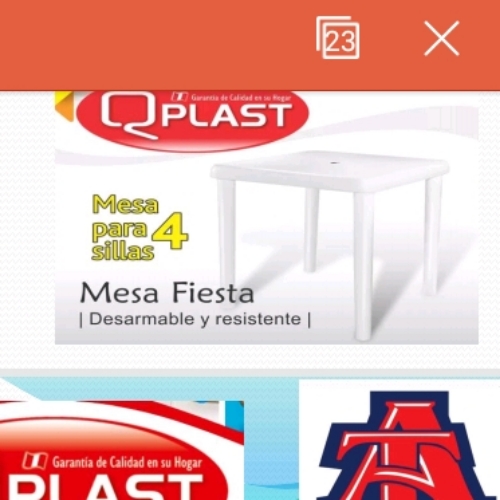 MESA FIESTA CUADRADO QPLAST
