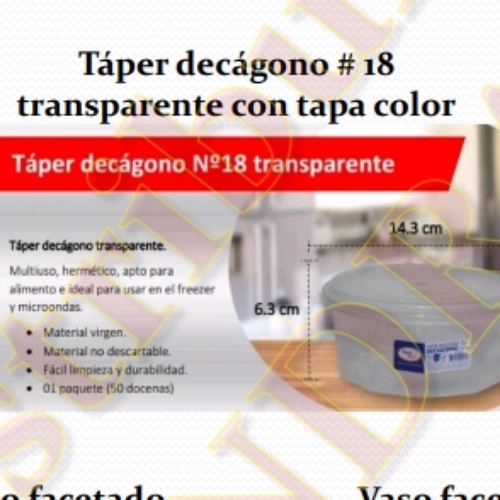 DOC. TAPER 1 KG.  DECAGONO TRANS Y COLOR PARIS PLAST