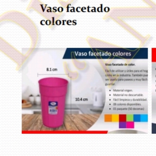 DOC. VASO DE COLORES PARIS PLAST