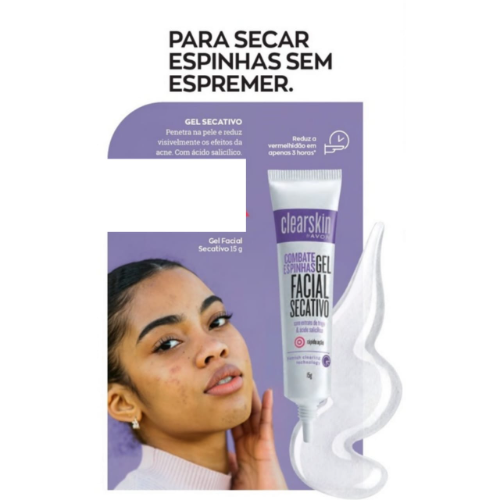 Gel facial secativo Combate las espinillas -15g