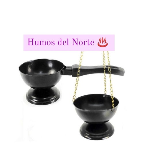 Sahumador metal negro mango