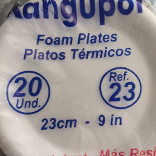 PLATOS DE ICOPOR # 20 PANDO