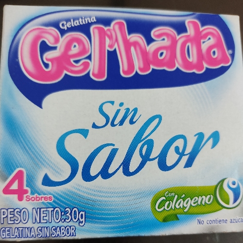 GELATINA GELHADA  30 GRAMOS * 4 SOBRES