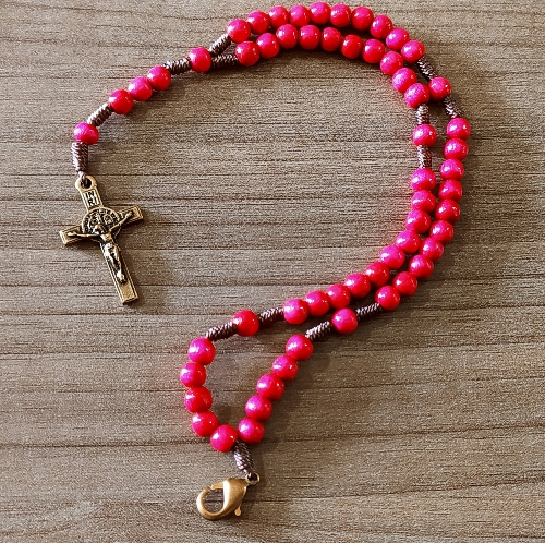 Pulsera Rosario Rosa