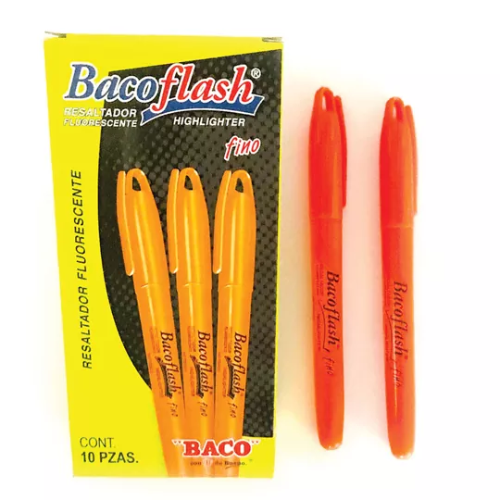 Marcatexto naranja fluorescente fino