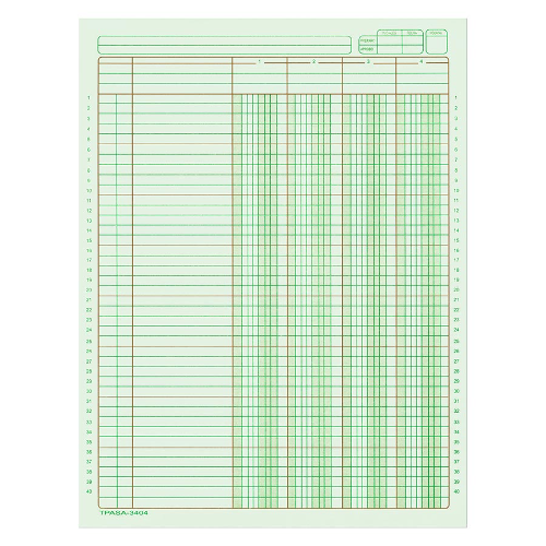 Hoja tabular 4 columnas