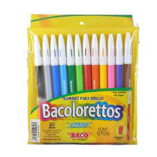 Plumines para dibujo Bacolorettos 12pza