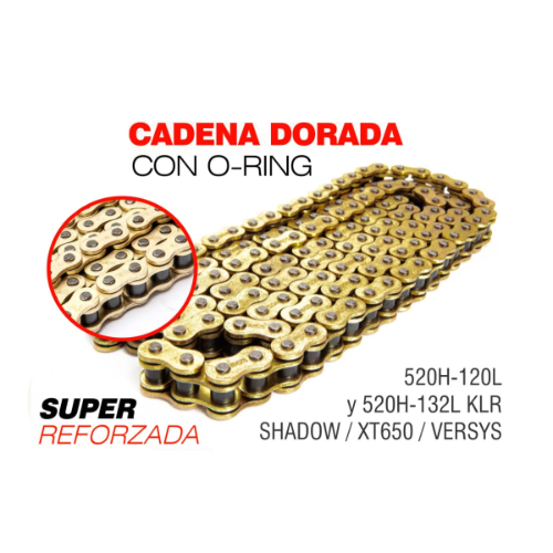 CADENA 520-132 ORING DORADA ORING
