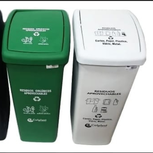 PAPELERA 55 LT T/PLANA BLANCA COLPLAST