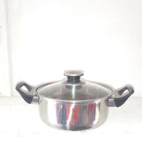 OLLA TAPA VIDRIO 18CM ELECTROPLATA