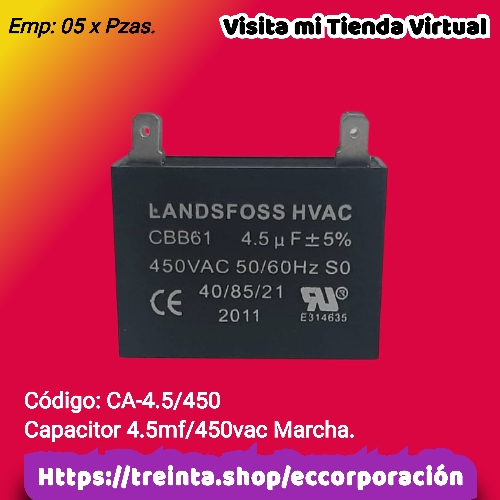 CAPACITOR 4.5MF/450VAC MARCHA