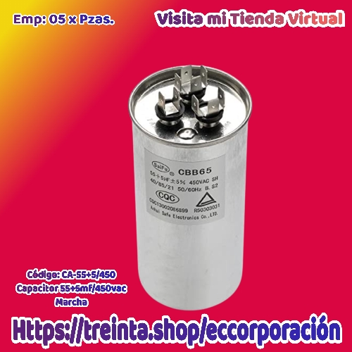 CAPACITOR 55+5MF/450VAC MARCHA