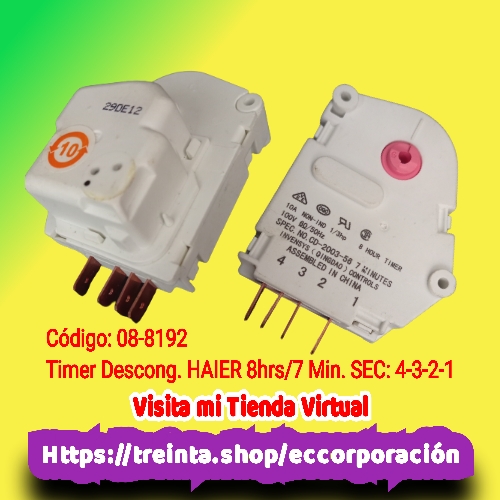 TIMER DESCONG.NEVERA HAIER 8HRS./7 MIN.