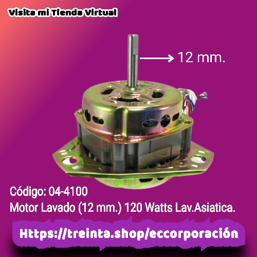 MOTOR LAVADO 12MM. 120 WATTS LAV.ASIATICA