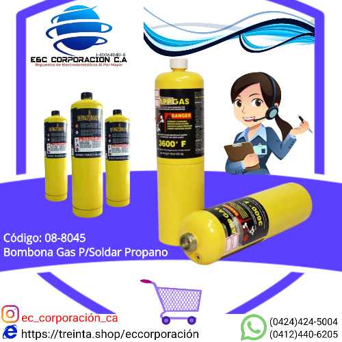BOMBONA GAS P/SOLDAR MAP-PRO