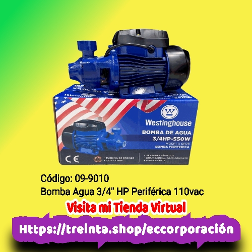 BOMBA AGUA 3/4" HP PERIFÉRICA 110 VAC
