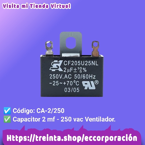 CAPACITOR 2 MF-250VAC VENTILADOR