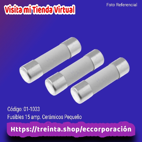 FUSIBLES 15 AMP. CERAMICO PEQUEÑO