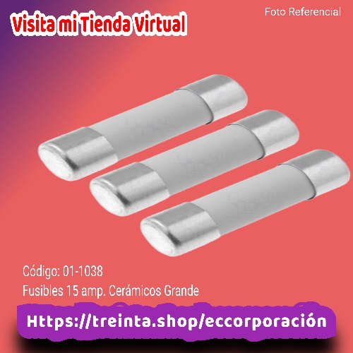 FUSIBLES 15 AMP. CERAMICO GRANDE