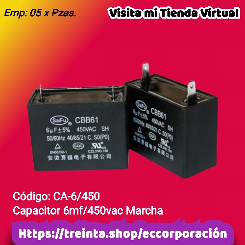 CAPACITOR 6MF/450VAC MARCHA