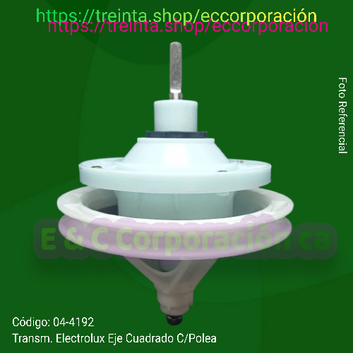 TRANS.ELECTROLUX EJE CUADRADO CORTO C/POLEA 15.5 CMS.