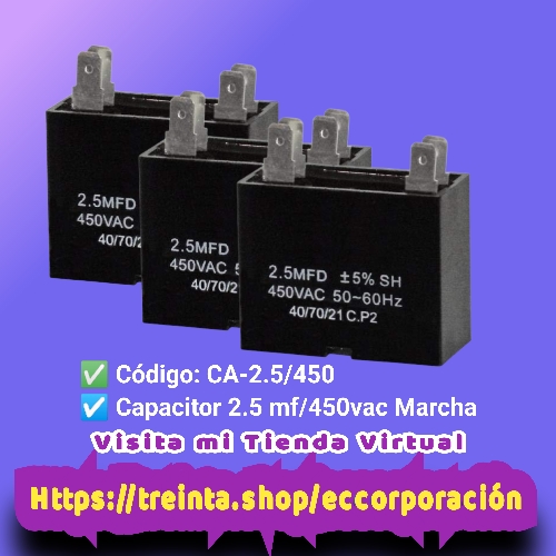 CAPACITOR 2.5MF/450VAC MARCHA