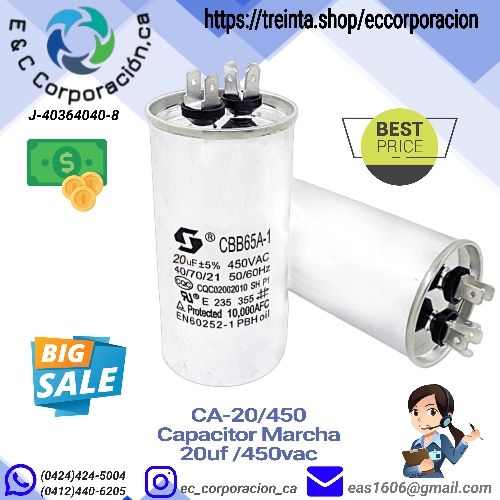 CAPACITOR 20MF/450VAC MARCHA