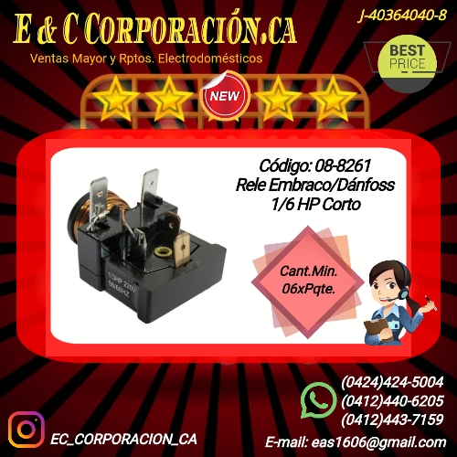 RELE 1/6 HP CORTO EMBRACO-DANFOSS