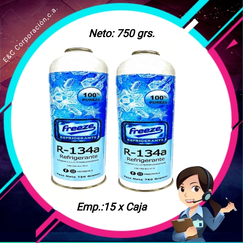 REFRIGERANTE R-134A 750 kg. (15 X CAJA)