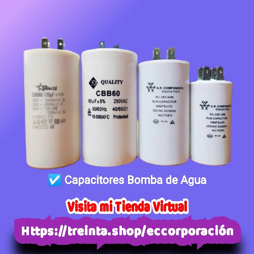 CAPACITOR 20MF/250VAC BOMBA AGUA