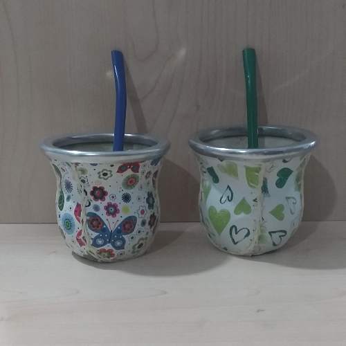 Mates decoradas vidrio