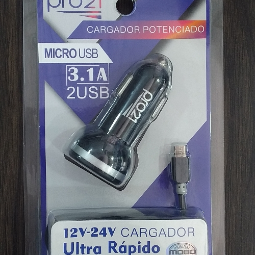 Cargador auto pro21 v8 3.1A