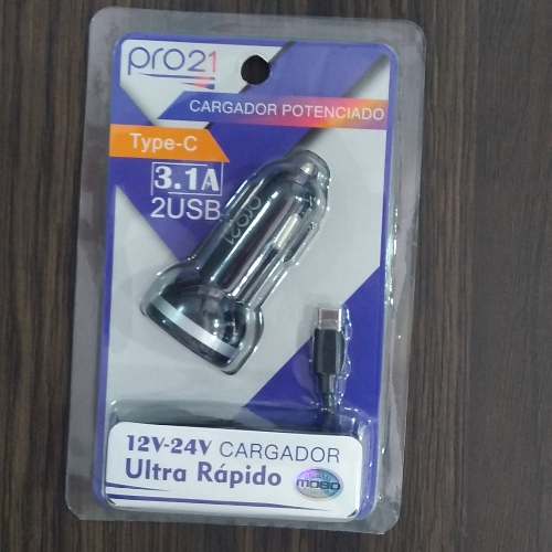 Cargador auto pro21 Tipo C 3 1A