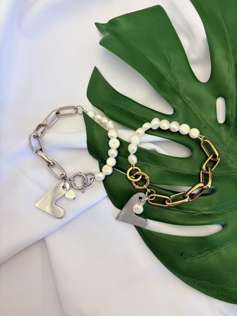 Pulseira Pérola e Alumínio Ayla