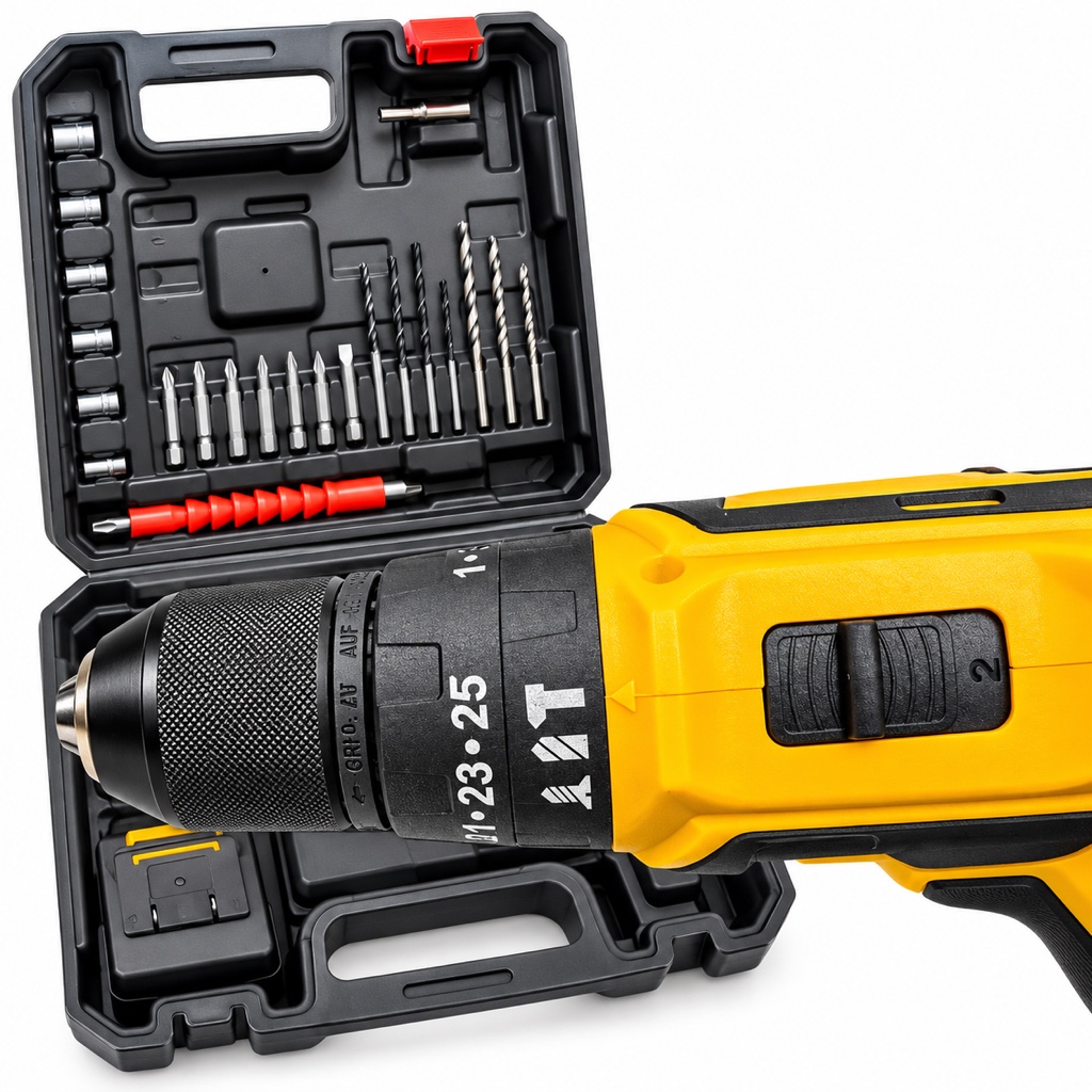 Taladro C/percuto 2 baterías y cargador EuroTools