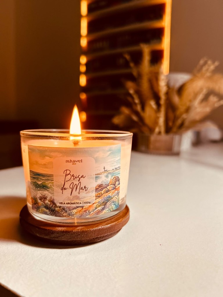Velas Aromáticas 100g | Tampa de Madeira