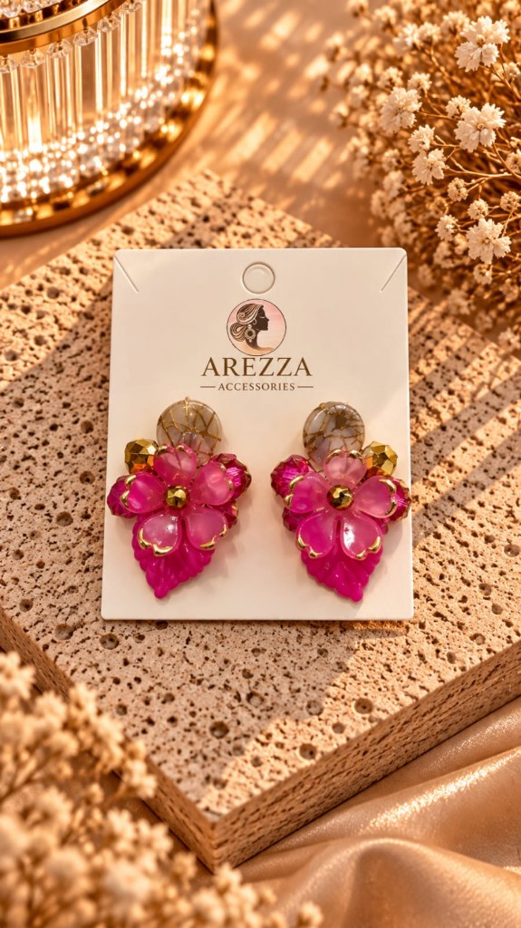 Aretes pequeños fucsia