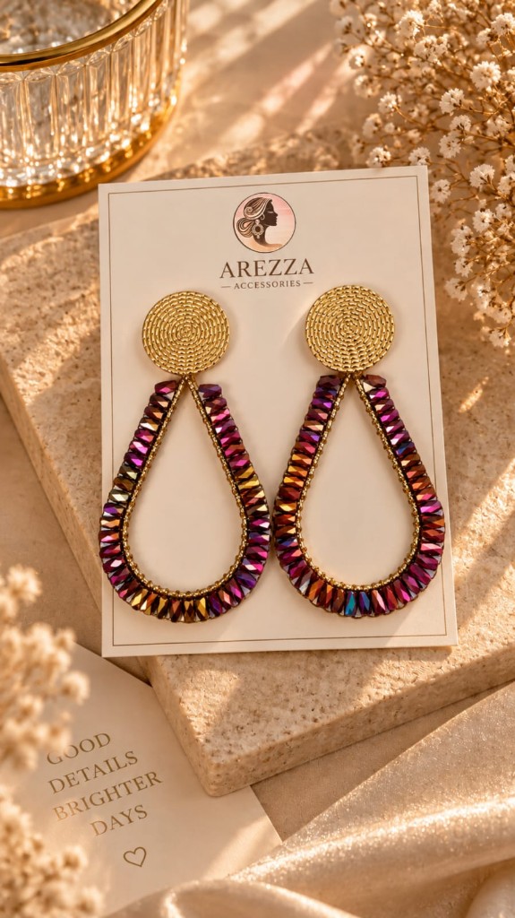 Aretes grandes con base acero