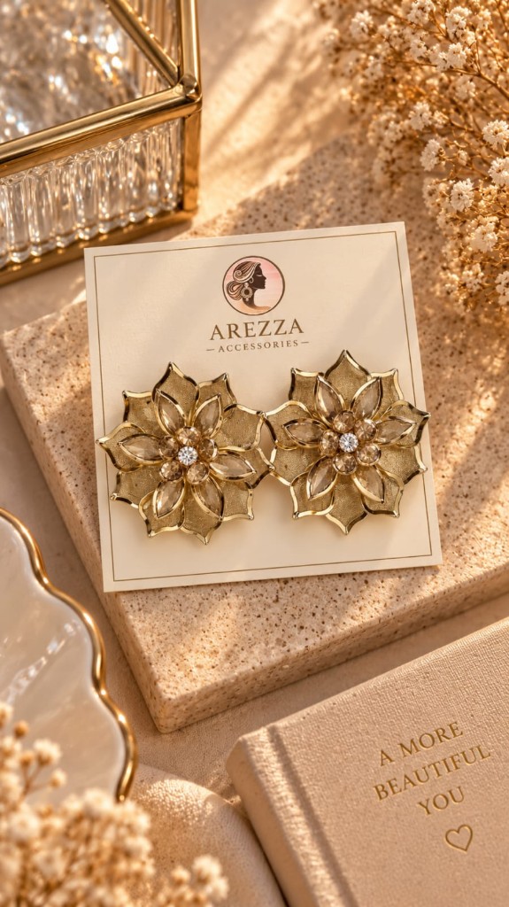 Arete flor dorada