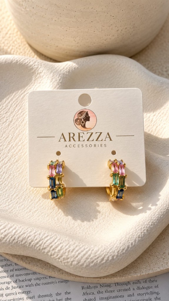 Aretes de colores acero