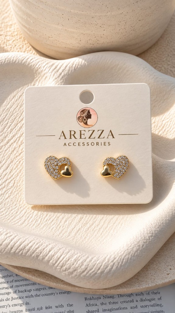 Aretes de corazon acero
