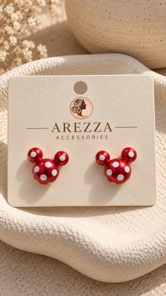 Aretes de puntos minnie