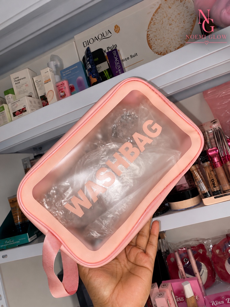 Cosmetiqueras Washbag rosa transparente